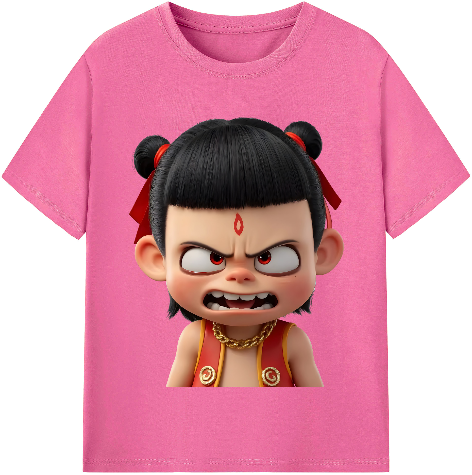 （画像用） Ne Zha 2 ナタ 魔童の大暴れ レディースカジュアルプリントTシャツ（綿100％）